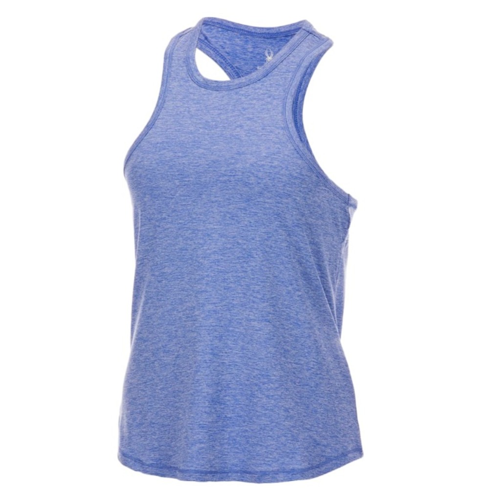 NEW Women's SMALL Spider Racerback Tank Keyhole Reflective Trim Blue SP314 $48.